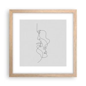 Plakat i ramme af lyst egetræ - Gløderne af glubende begær - 30x30 cm