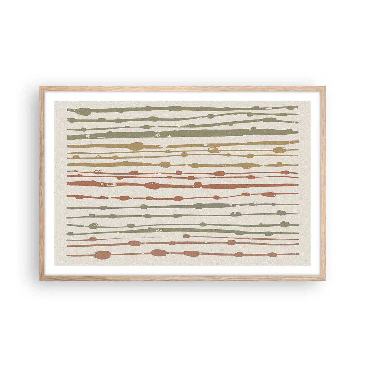 Plakat i ramme af lyst egetræ - Musikalsk farvenotation - 91x61 cm