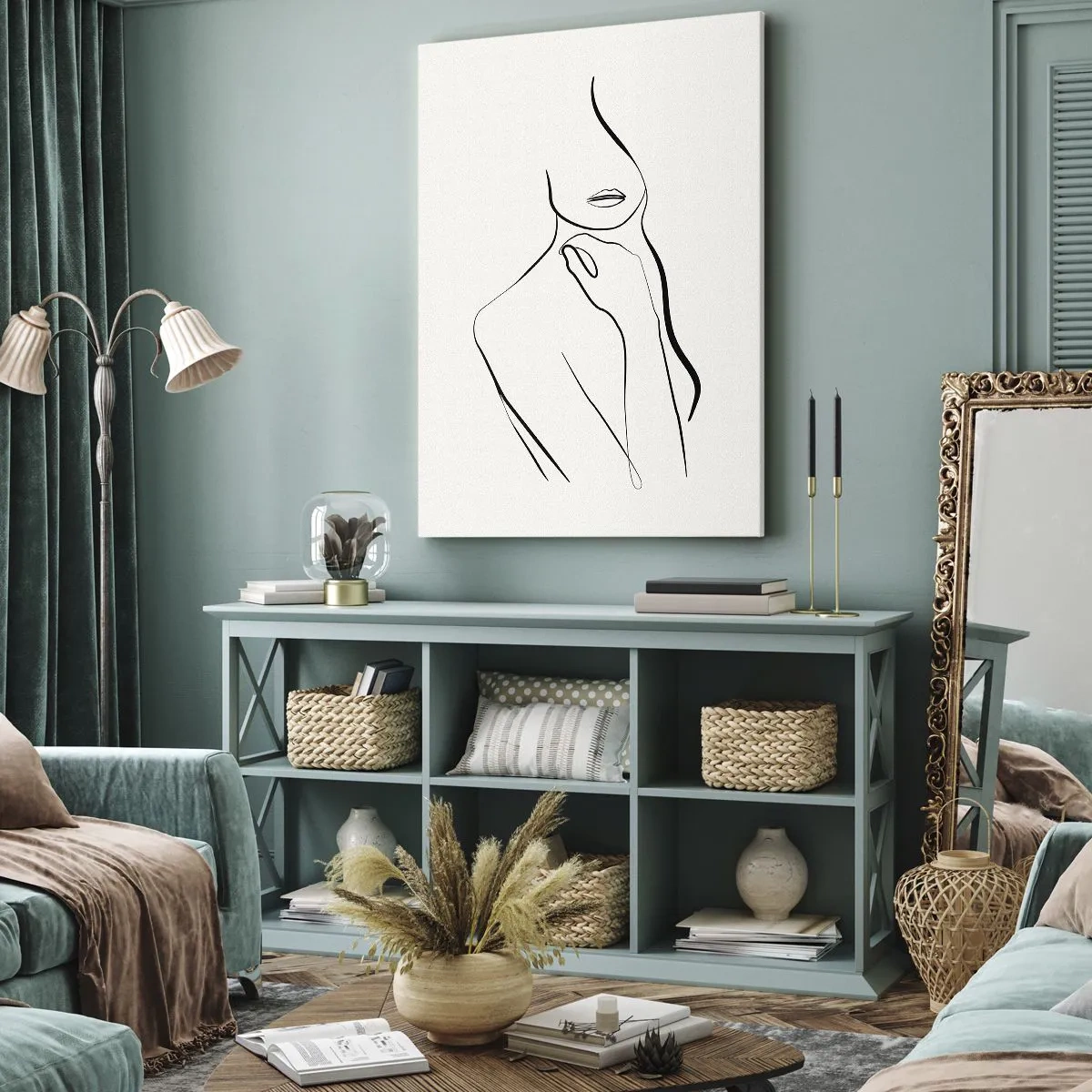 Lærredstryk - Billede på lærred - Bølge af melankoli - 45x80 cm