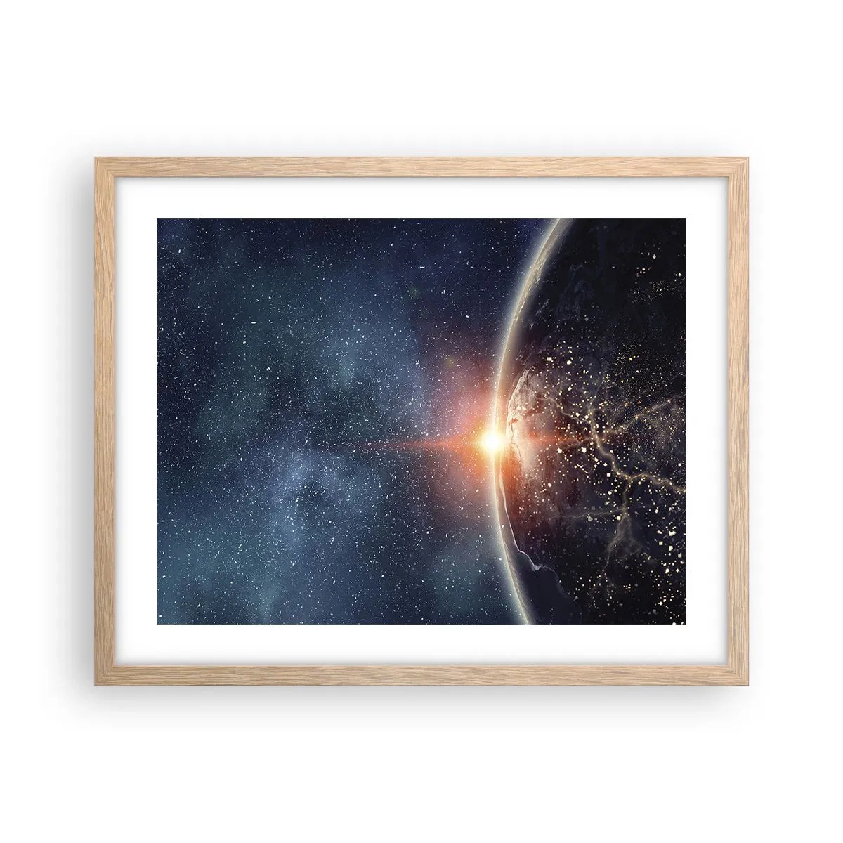 Plakat i ramme af lyst egetræ - I det nye perspektiv - 50x40 cm