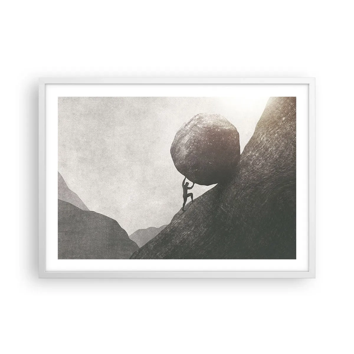 Plakat i hvid ramme - Jeg tror mod al forventning - 70x50 cm