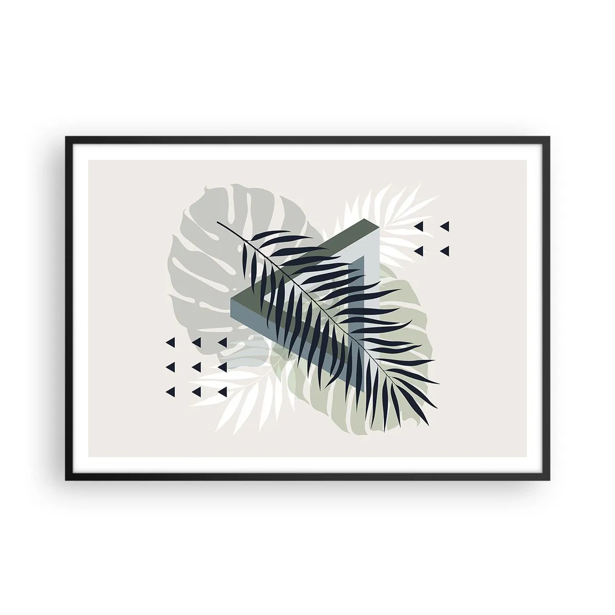 Plakat i sort ramme - Natur og geometri - to ordener? - 100x70 cm