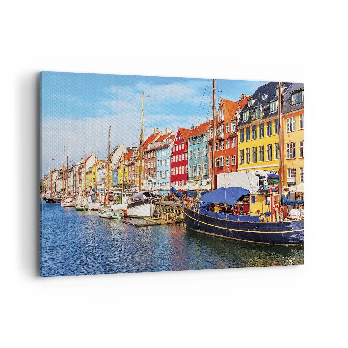 Lærredstryk - Billede på lærred - Glædelig kaj - 120x80 cm