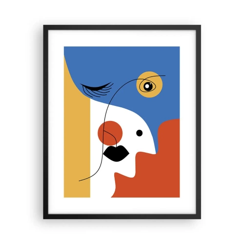 Plakat i sort ramme - Dekonstrueret portræt - 40x50 cm