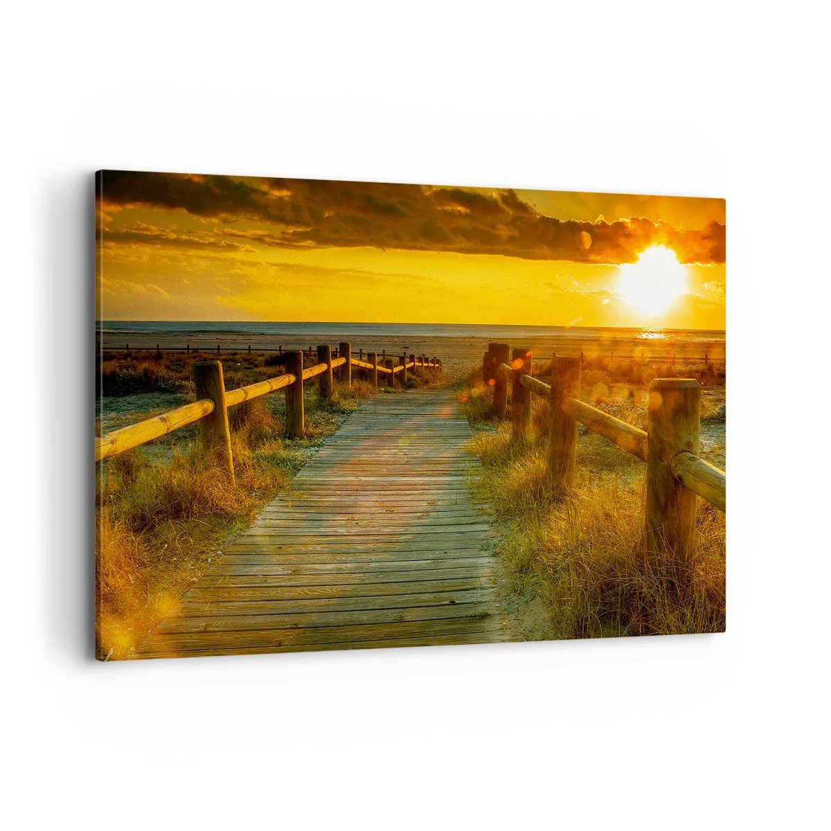 Lærredstryk - Billede på lærred - Badet i gammelt guld - 100x70 cm