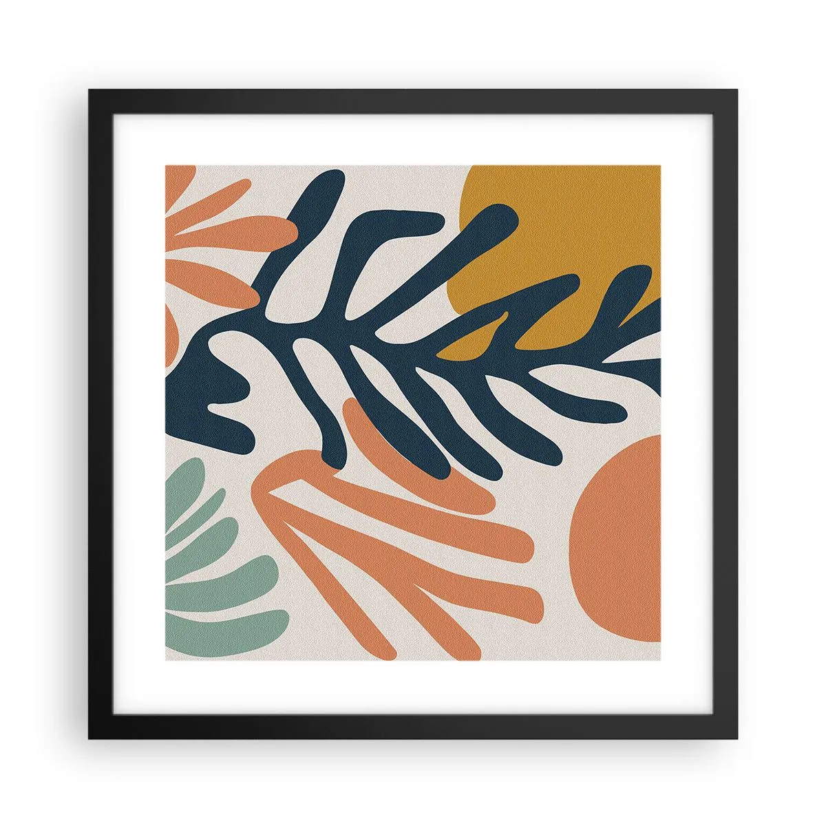 Plakat i sort ramme - Koralhav - 40x40 cm