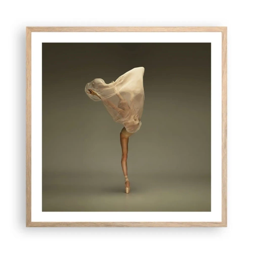 Plakat i ramme af lyst egetræ - Den er ved at flyve - 60x60 cm