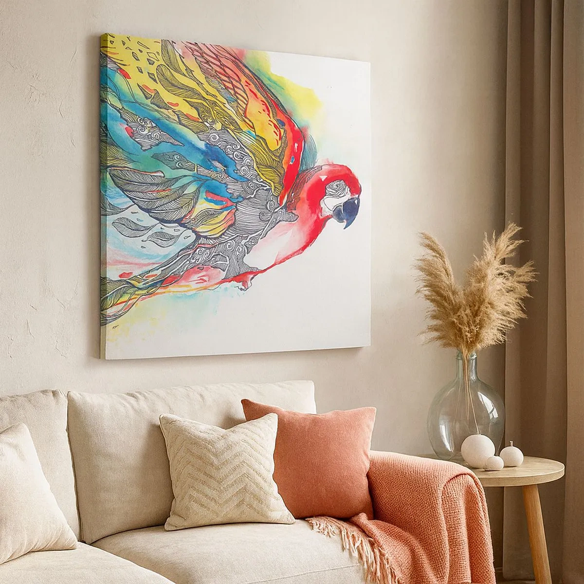 Lærredstryk - Billede på lærred - Lev farverigt - 30x30 cm