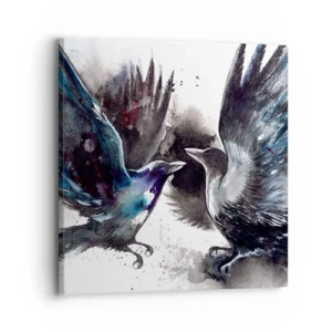 Lærredstryk - Billede på lærred - En ravn til en ravn... - 30x30 cm