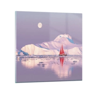 Billede på glas - Sejlets varme, isens kulde - 30x30 cm