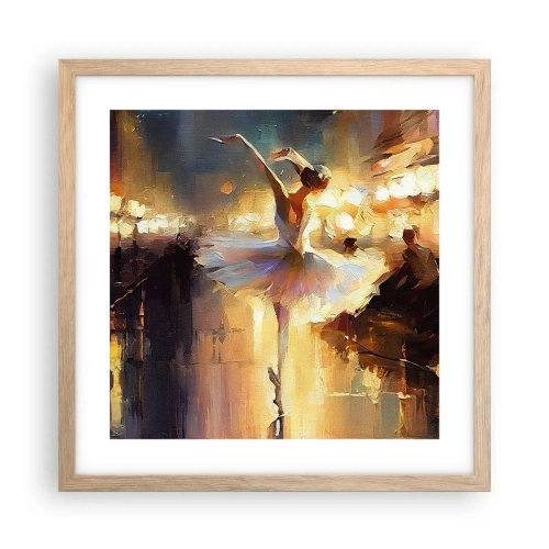 Plakat i ramme af lyst egetræ - Et mirakel på gaden - 40x40 cm