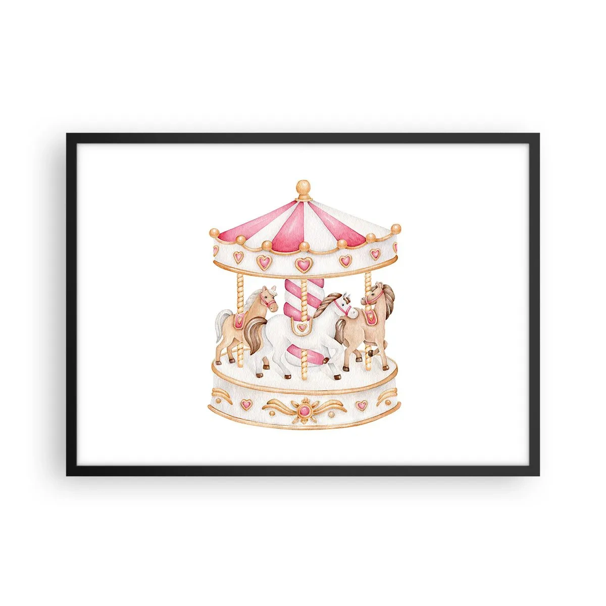 Plakat i sort ramme - Barndommens søde verden - 70x50 cm