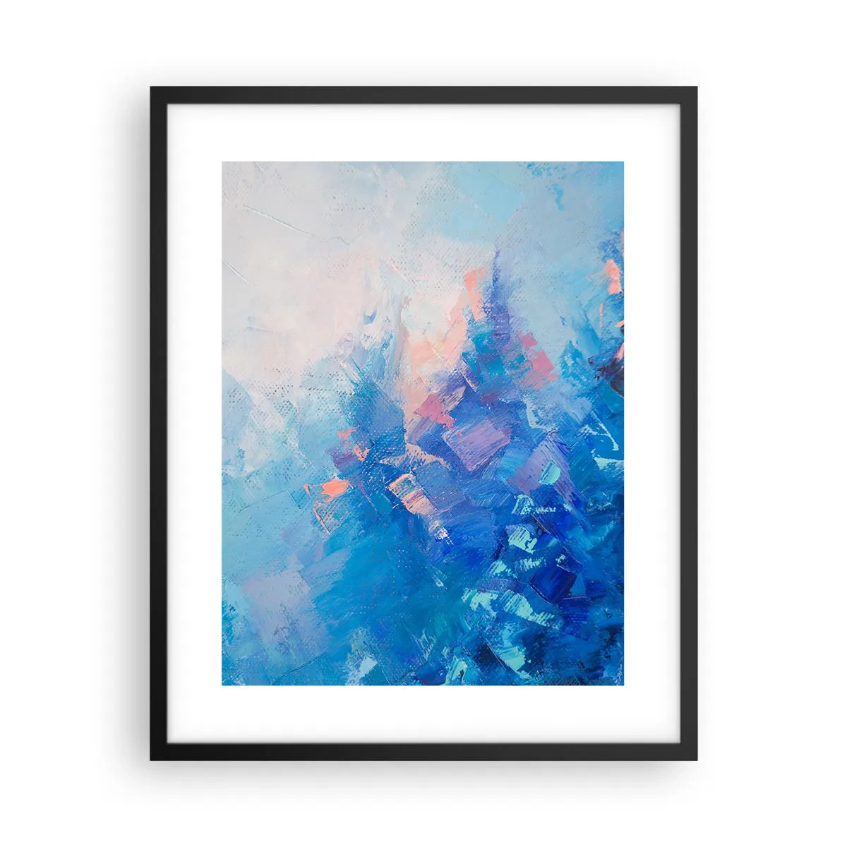 Plakat i sort ramme - Vinter abstraktion - 40x50 cm