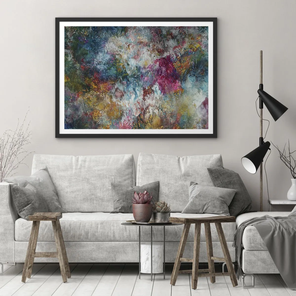 Plakat i sort ramme - I fuldt flor - 70x50 cm