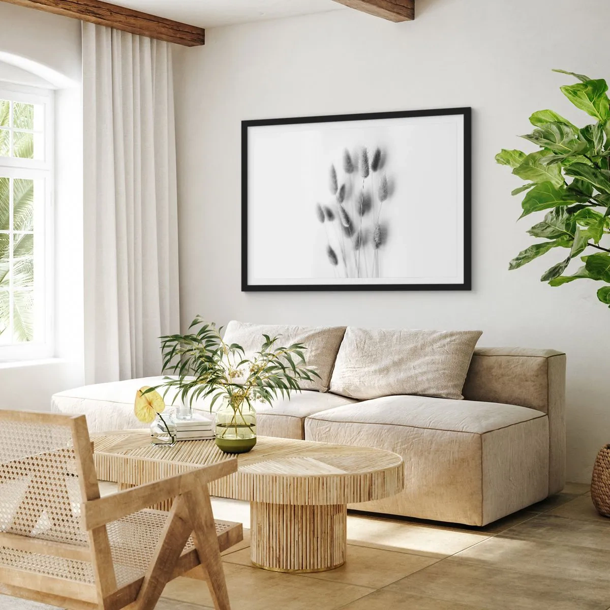 Plakat i sort ramme - Dens bløde græs - 91x61 cm