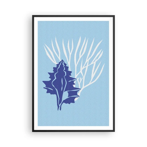 Plakat i sort ramme - Bladformede former - 70x100 cm