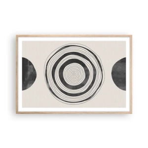 Plakat i ramme af lyst egetræ - Det vigtige er det, der er imellem - 91x61 cm