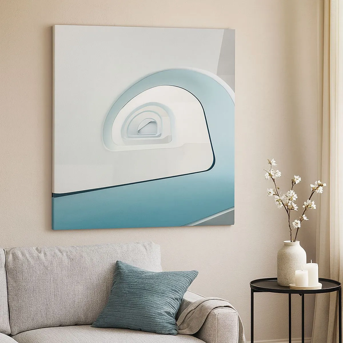 Lærredstryk - Billede på lærred - Til bunden af det blå - 30x30 cm