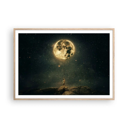 Plakat i ramme af lyst egetræ - En, der stjal månen - 100x70 cm