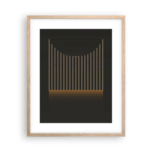 Plakat i ramme af lyst egetræ - Udforsk mørket - 40x50 cm