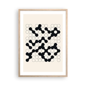 Plakat i ramme af lyst egetræ - Kinesisk spil - variation - 50x70 cm