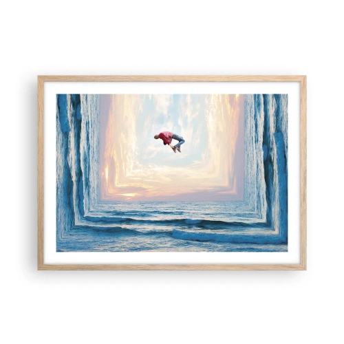 Plakat i ramme af lyst egetræ - Til en anden dimension - 70x50 cm