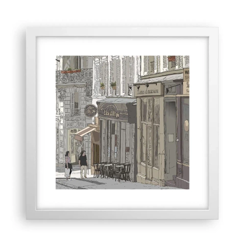 Plakat i hvid ramme - Byens glæder - 30x30 cm