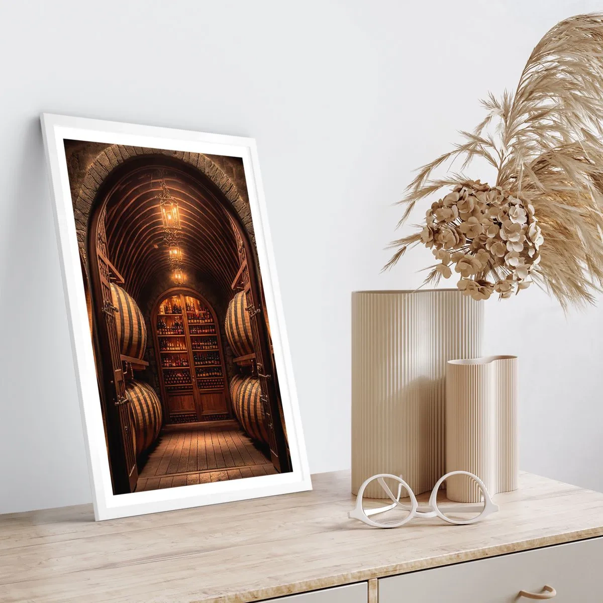 Plakat i hvid ramme - Atmosfærisk kælder - 40x50 cm