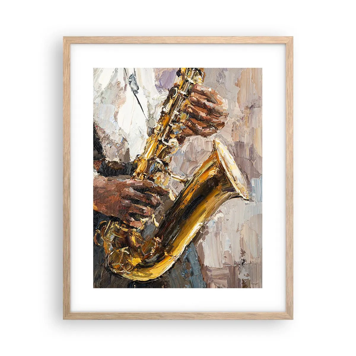 Plakat i ramme af lyst egetræ - Tid til at gå solo - 40x50 cm