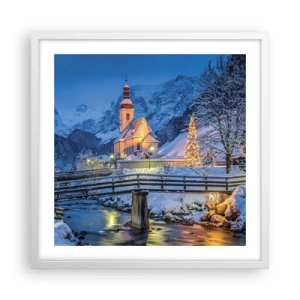 Plakat i hvid ramme - Julens ånd - 50x50 cm