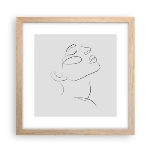Plakat i ramme af lyst egetræ - En drømmes slyngninger - 30x30 cm