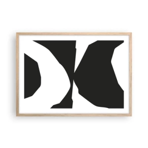 Plakat i ramme af lyst egetræ - Positiv-negativ - 70x50 cm