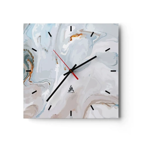 Vægur, Uret - Hvid opløftet - 40x40 cm