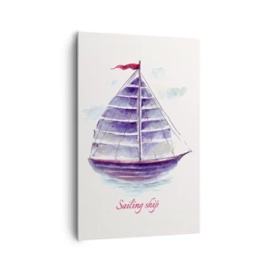 Lærredstryk - Billede på lærred - Fulde sejl og roligt vand - 80x120 cm