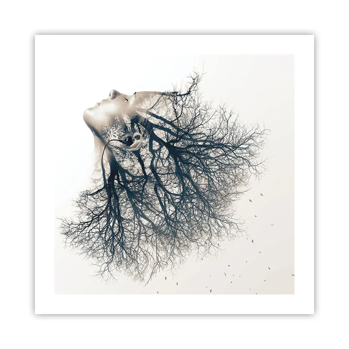 Plakat - Lyttede til træets hvisken - 50x50 cm