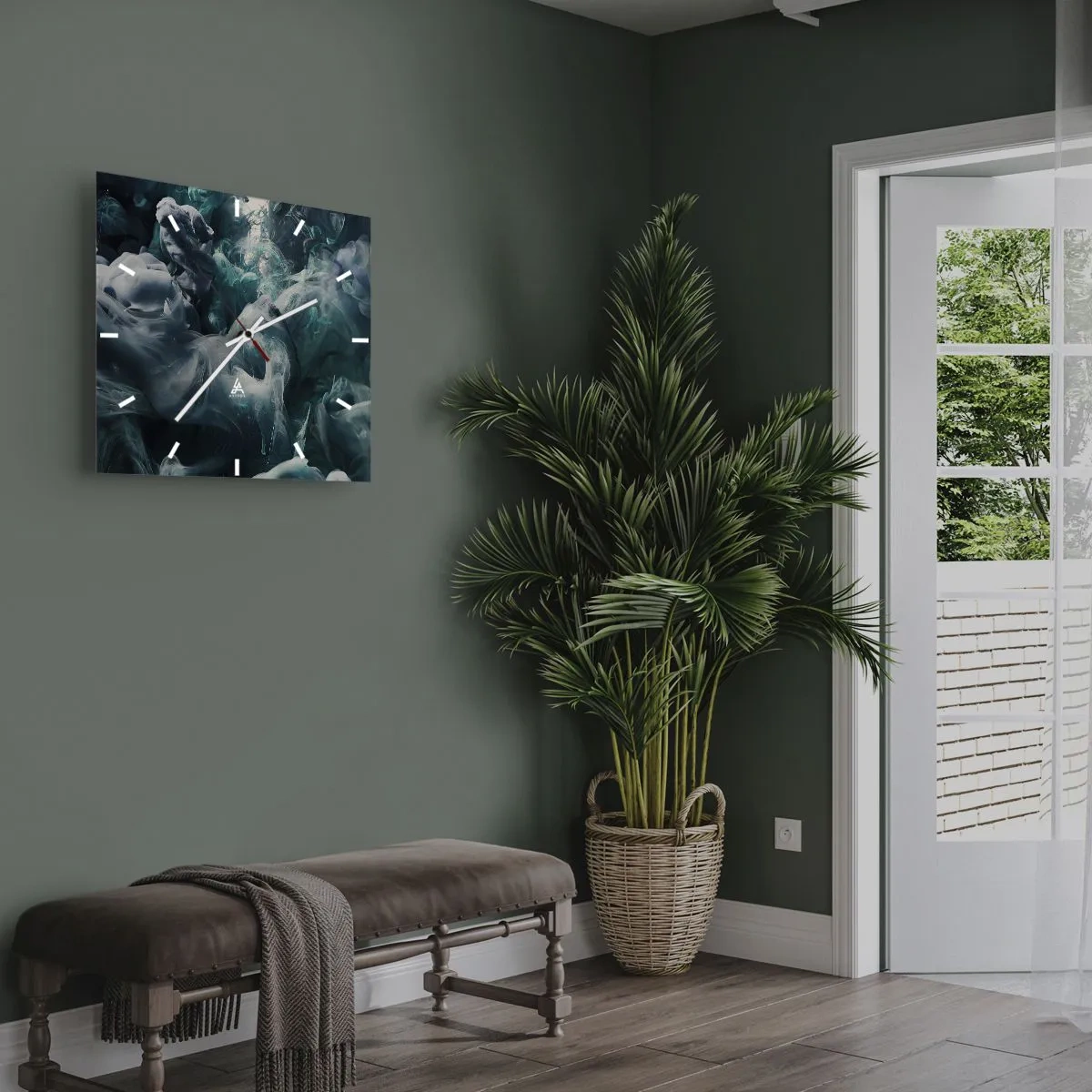 Vægur, Uret - Farvebevægelse - 40x40 cm