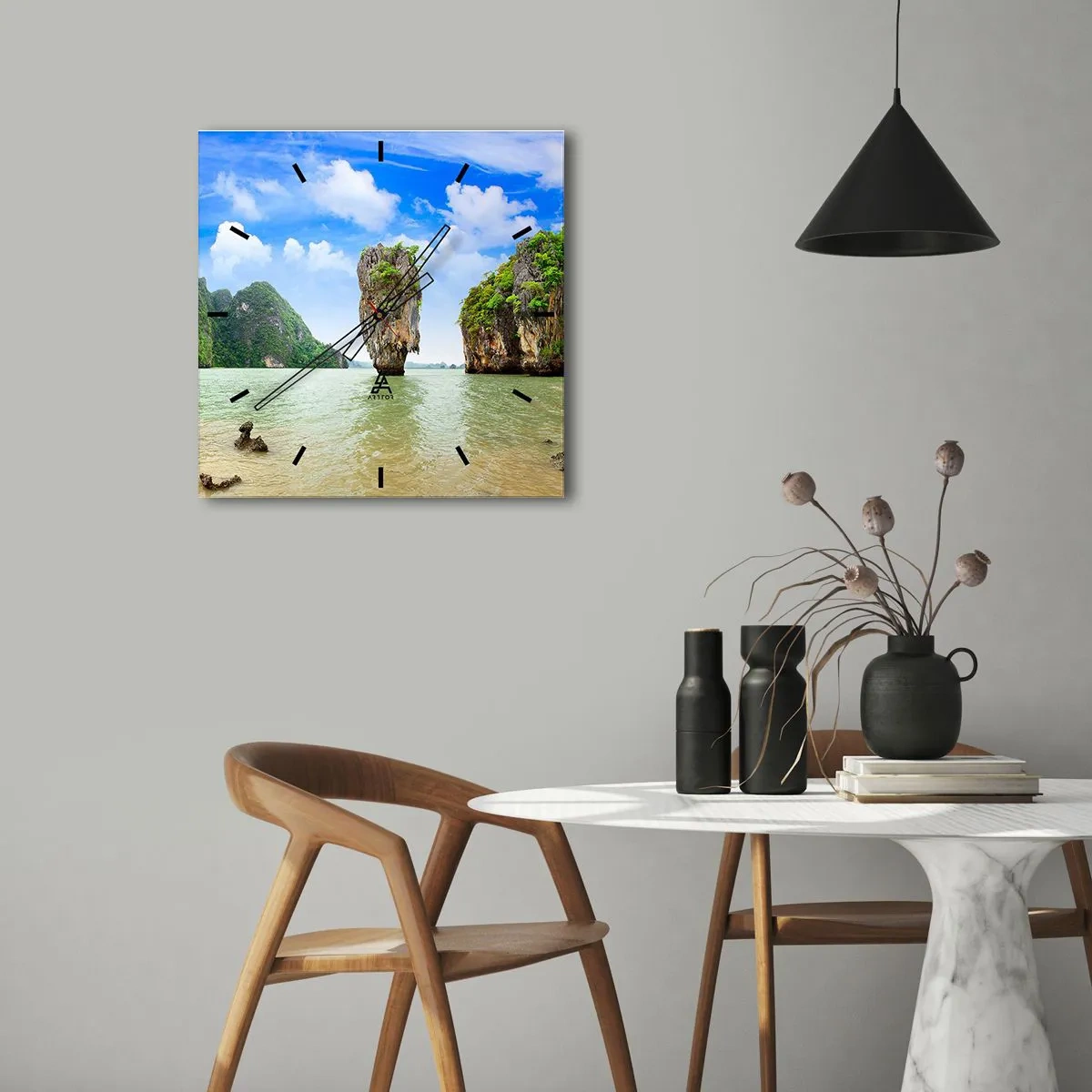 Vægur, Uret - Klippeagtige naturvidundere - 40x40 cm