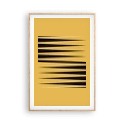 Plakat i ramme af lyst egetræ - Modsætningernes kvadrat - 61x91 cm