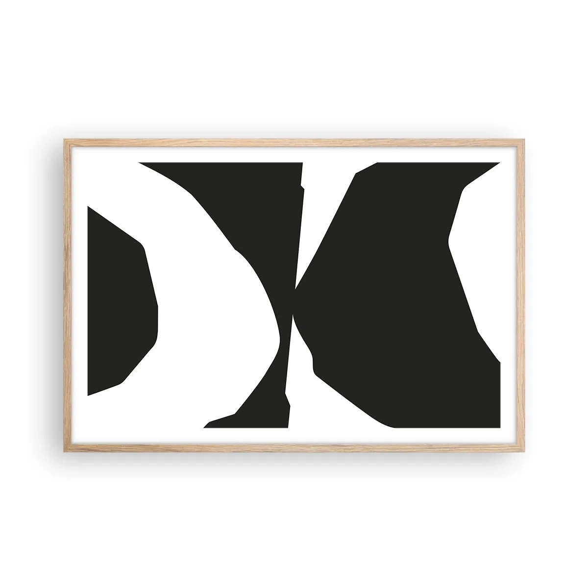 Plakat i ramme af lyst egetræ - Positiv-negativ - 91x61 cm