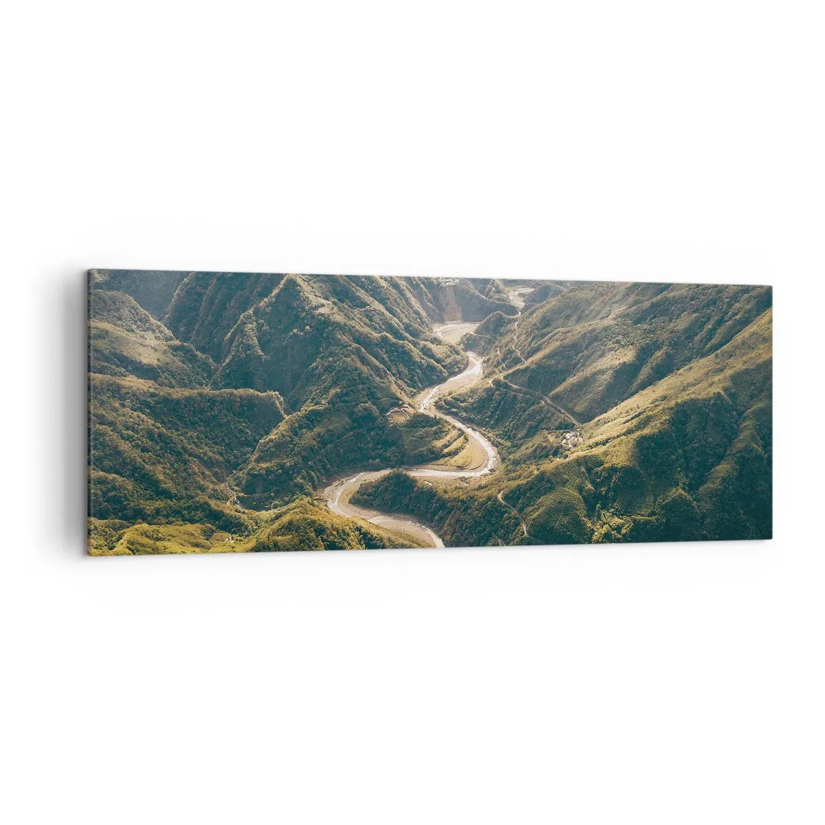Lærredstryk - Billede på lærred - Direkte fra hjertet af bjergene - 140x50 cm