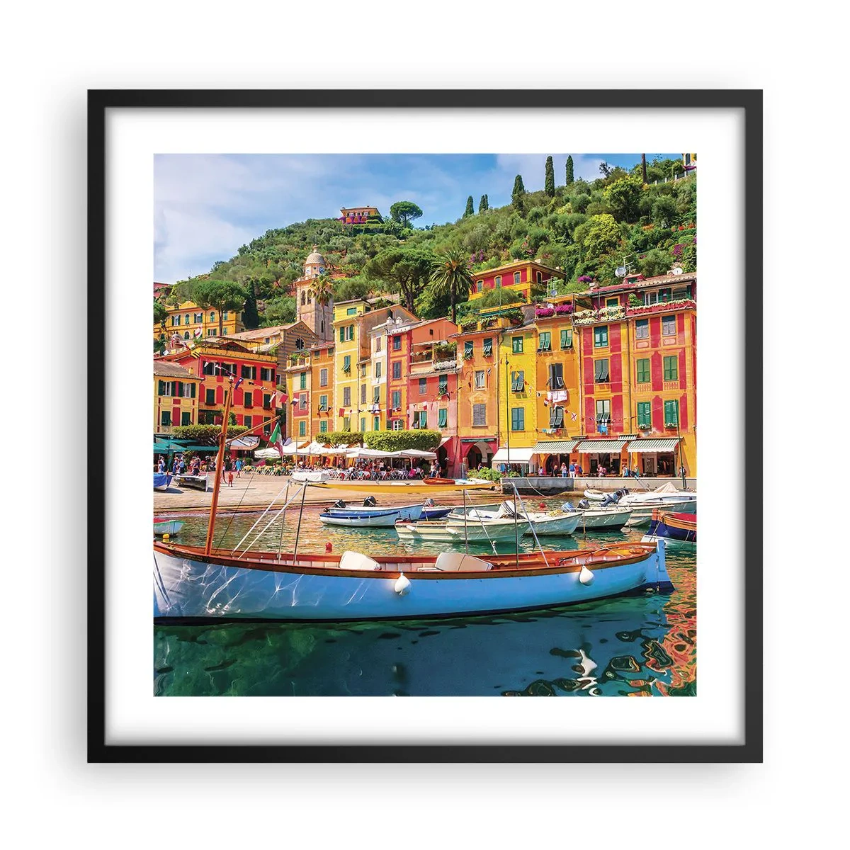 Plakat i sort ramme - En italiensk morgen - 50x50 cm