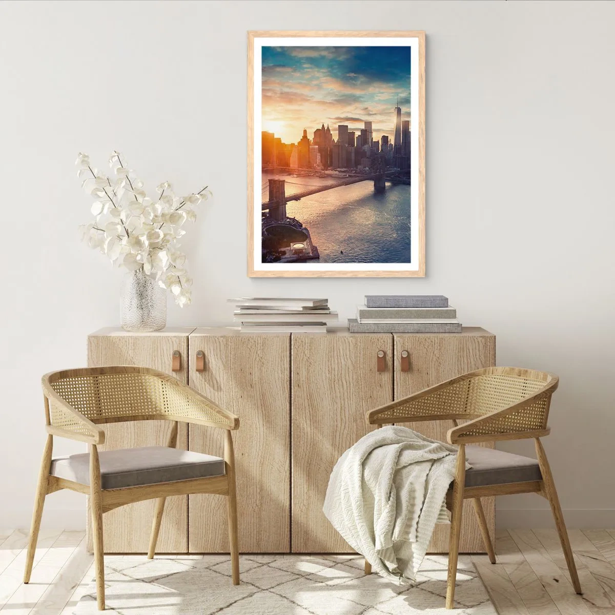 Plakat i ramme af lyst egetræ - Et monument til vestlig kultur - 30x40 cm