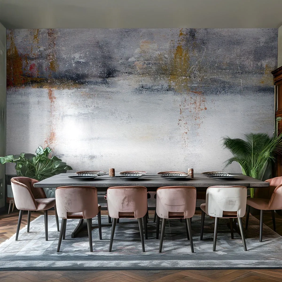 Fototapet Premium Canvas - Bag lufttæppet - Abstraktion, Stykke, Maleri - 100x70 cm