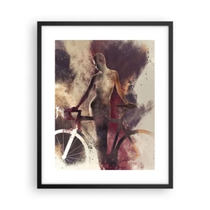 Plakat i sort ramme - I marmor former den cyklende sjæl - 40x50 cm