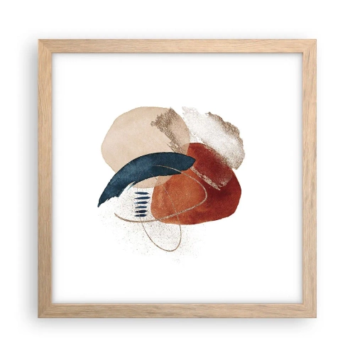 Plakat i ramme af lyst egetræ - Oval sammensætning - 30x30 cm