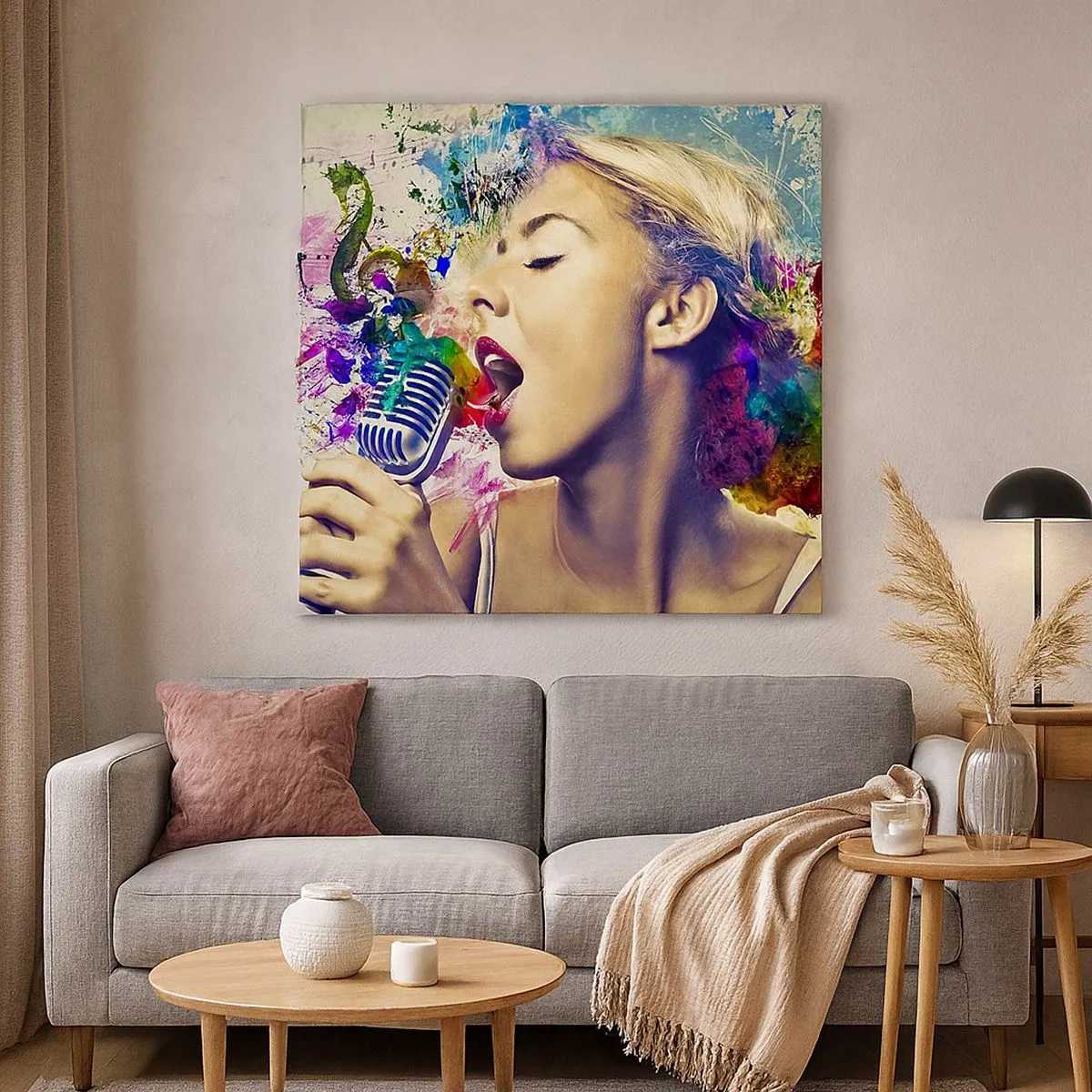 Lærredstryk - Billede på lærred - Mal verden med din stemme - 30x30 cm