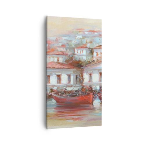 Lærredstryk - Billede på lærred - Lykkelig by - 55x100 cm