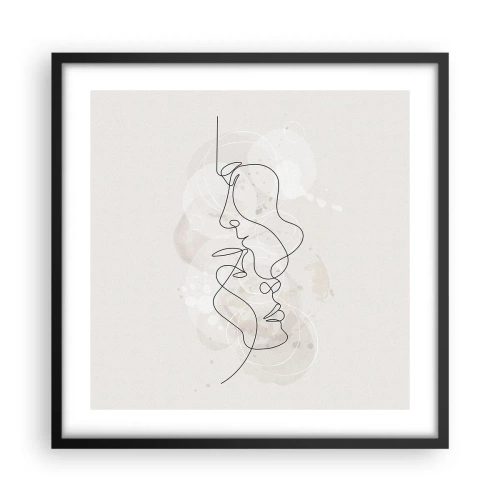 Plakat i sort ramme - Omfavnet i en omfavnelse - 50x50 cm