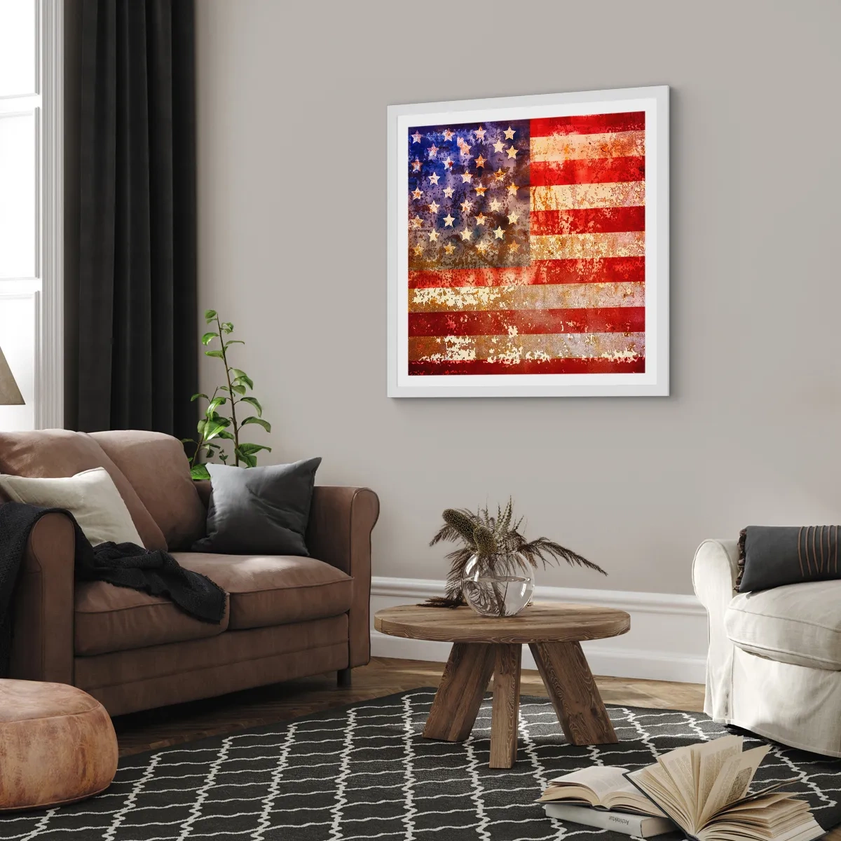 Plakat i hvid ramme - Herlighed går ikke bort - 60x60 cm