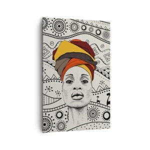 Lærredstryk - Billede på lærred - Afrikansk portræt - 80x120 cm